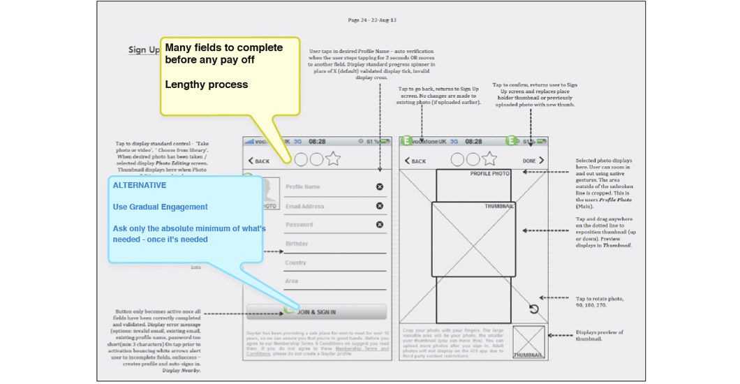 Gaydar Wireframes